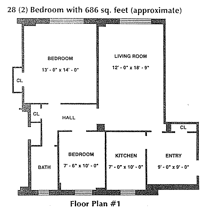 2 Bedroom 1 Bathroom In Harrisburg Floor Plan 2 Bed 1 Bath Apt In Harrisburg Floor Plan